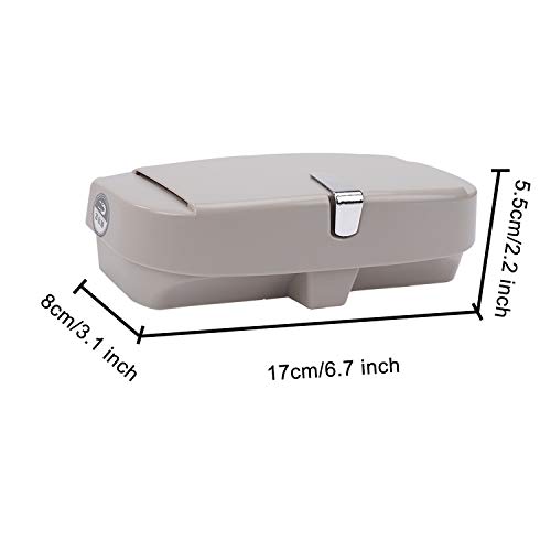 MengH-SHOP Caja de Gafas de Coche Universal Estuche de Almacenamiento de Gafas para Parasol de Automóvil con Área de Succión Magnética y Área de Inserción de Tarjetas para Visera de Auto (Gris)