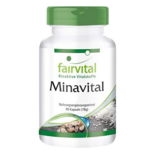Minavital - VEGANO - Dosis elevada - 90 Cápsulas - multimineral con minerales esenciales y oligoelementos - Calidad Alemana