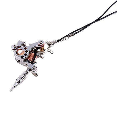 Mini metal tattoo machine necklace joyería de moda para mujeres hombres estilo punky cool collares colgantes multi forma