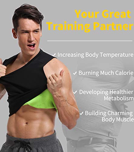 MISS MOLY Chaleco Sauna Shaper para Hombres Neopreno Camiseta Vest de Sudoración Faja Reductora Adelgazante Abdomen Hot Waist Trainer Tank Top Quema Grasa Musculación Gimnasia Deportivo