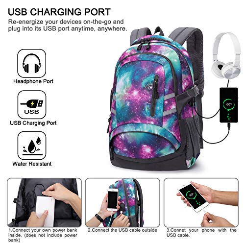 Mochilas Escolares Juveniles, Mochila PortáTil para NiñOs NiñAs se Adapta a 15.6 Pulgadas PortáTil Unisex Ligera 30L Mochila Universitaria con Puerto USB para Mujeres Hombres