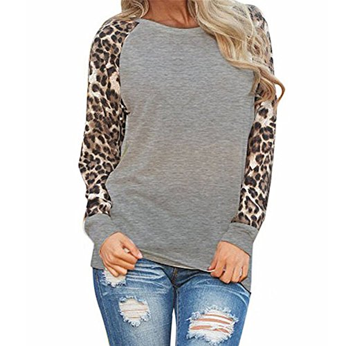 Moda Blusas para Mujer Casual O Cuello Leopardo Sudaderas Ropa en Oferta Camisetas Manga Larga Tops de Fiesta Camiseta Invierno de Mujer otoño riou