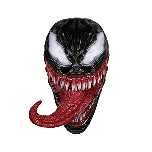 molezu Máscara de Veneno con Cara de fusión de la Lengua, Casco látex Cosplay Accesorios de Disfraces Halloween Prop Film