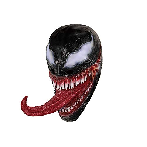 molezu Máscara de Veneno con Cara de fusión de la Lengua, Casco látex Cosplay Accesorios de Disfraces Halloween Prop Film