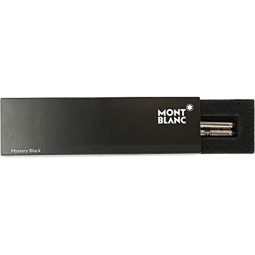 Montblanc 105158 Recambios de punta mediana para Rollerball – Recargas de alta calidad Mystery Black, 1 paquete x 2 Recargas