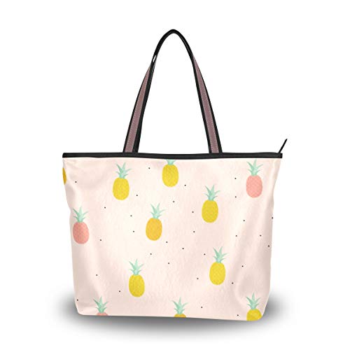 NaiiaN para Mujeres Niñas Damas Estudiante Correa ligera Rosa Frutas tropicales Bolsas de hombro de piña Bolsa de mano Monedero Compras Bolsos de vida silvestre