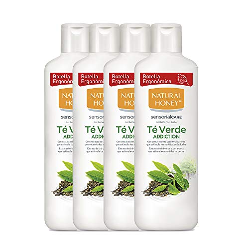 Natural Honey Té Verde - Jabon suave para manos y cuerpo, lava y desinfecta las manos, pack 4 x 650 ml (2600 ml Total)