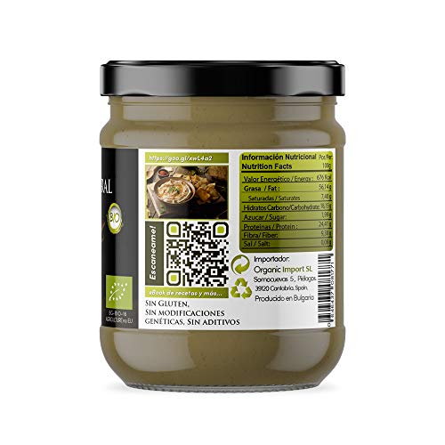 Naturseed Tahini Pasta de Sésamo Ecologico, Bio - Raw, Salsa Sin Sal Organica Para Hummus Hecha Solo de Sesamo Integral Biologico con cáscara tostado. Calcio, Hierro, Magnesio. Recetas gratis (250GR)