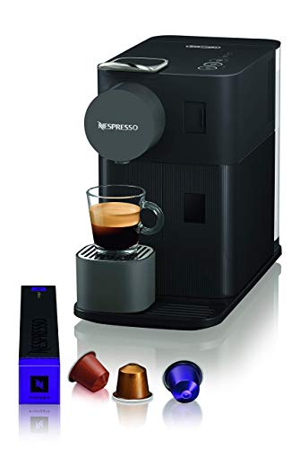 Nespresso De'longhi en 500.b lattissima one black-cafetera monodosis de cápsulas depósito de leche compacto, 19 bares, apagado automático, color negro, 1400 W, 0.03 litros, Plástico