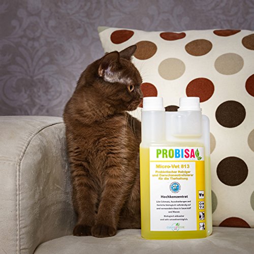 Neutralizadores de olor spray (Probisa Micro-Vet 813) de la orina del gato, perro y los roedores olores - y bio limpiador concentrado 500ml rendimiento 25 litros listos para usar asesino de olor / Removedor de olor