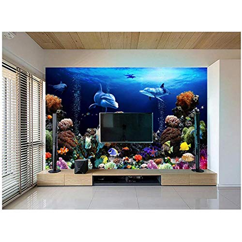 Newberli Custom Art Mural Wallpaper Photo Diy 3D Alta Calidad Coral Reef Background Wall Of The Sea World Wallpaper