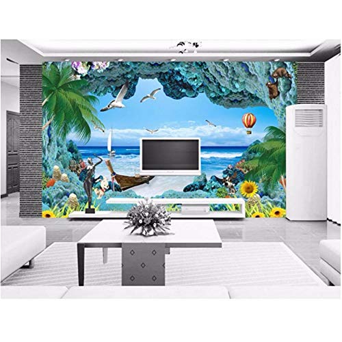 Newberli Custom Art Mural Wallpaper Photo Diy 3D Alta Calidad Coral Reef Marine Scenery Room Decoration