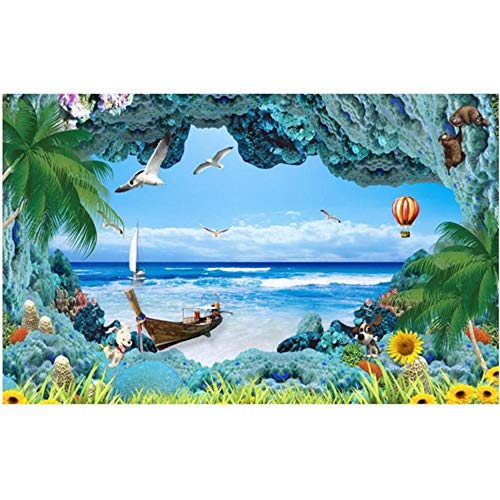 Newberli Custom Art Mural Wallpaper Photo Diy 3D Alta Calidad Coral Reef Marine Scenery Room Decoration