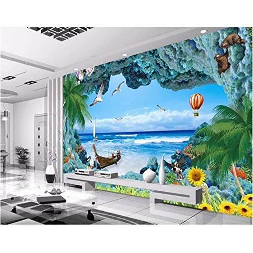 Newberli Custom Art Mural Wallpaper Photo Diy 3D Alta Calidad Coral Reef Marine Scenery Room Decoration