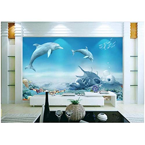 Newberli Custom Art Mural Wallpaper Photo Diy 3D Alta Calidad Dolphin Coral Reef Living Room Home Decor Wallpaper