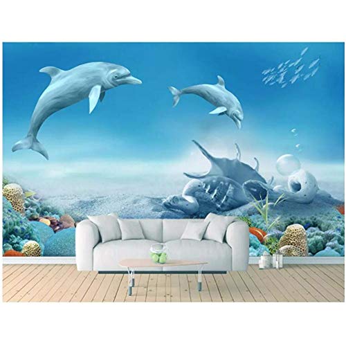 Newberli Custom Art Mural Wallpaper Photo Diy 3D Alta Calidad Dolphin Coral Reef Living Room Home Decor Wallpaper