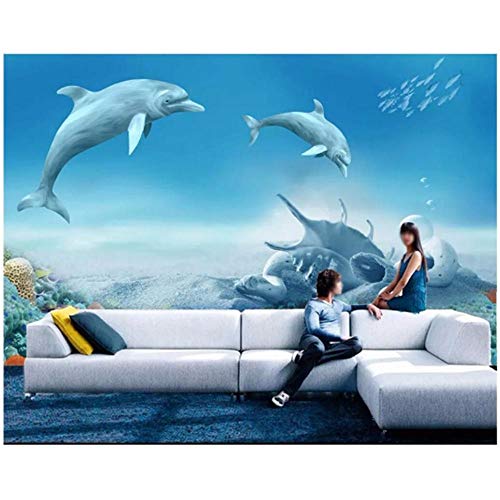 Newberli Custom Art Mural Wallpaper Photo Diy 3D Alta Calidad Dolphin Coral Reef Living Room Home Decor Wallpaper