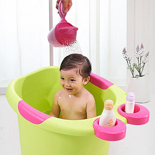 Newin Star Recipiente para baño,Recipiente para aclarar el Cabello de bebé Herramienta Ducha champú de baño para bebé (Rosa)