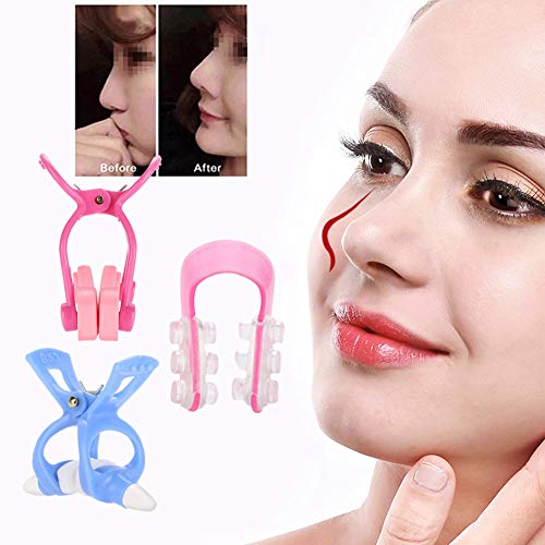 Nose Lift Up Shaping Clip Shaper Kit, 3Pcs / Set Nose Massager Roll Slimmer para enderezar el puente Corrección de la nariz Mayor Set Face Face Beauty Tool