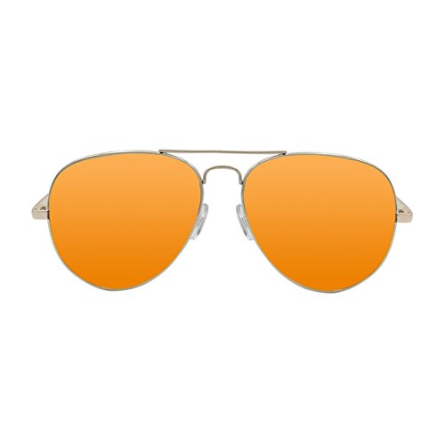 Ocean Sunglasses Banila Aviator - Gafas de Sol metálicas - Montura : Dorada - Lentes : Naranja Espejo (3701.3)