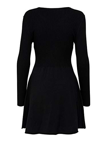 Only ONLALMA L/S O-Neck Dress KNT Noos Vestido, Negro (Black Black), L para Mujer