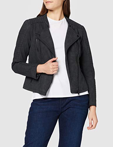 ONLY Onlava Pu Biker Otw Noos - Chaqueta para mujer, color negro, talla 42