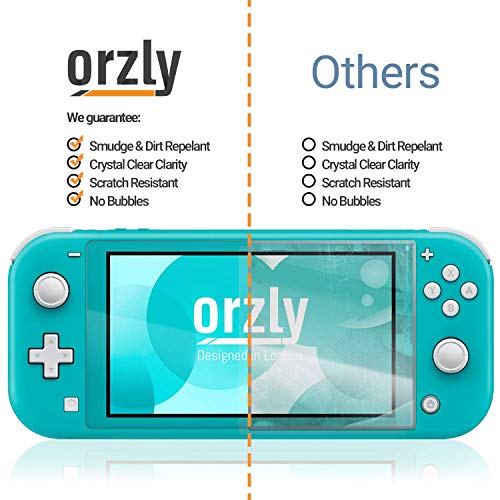 Orzly Protector Pantalla Nintendo Switch Lite – Protector de Pantalla Templado [Pack de 4] Vidrios Cristal Completa Proteccion TGSP Anti-Scratch para Nintendo Switch Lite (2019)