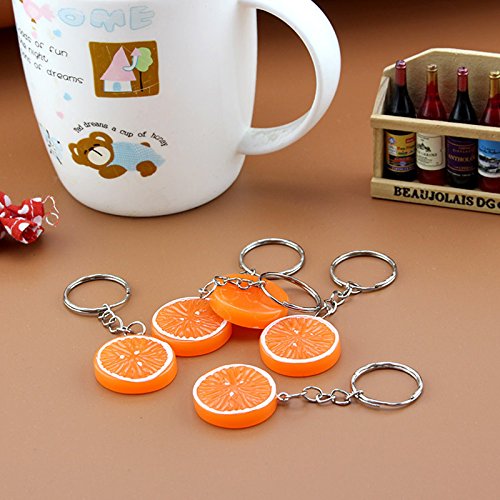 oyfel llavero naranja limón regalo de coche bolsa teléfono cartera 5 pcs, amarillo, sur 2.7X5cm