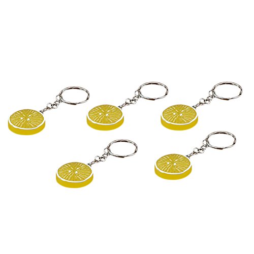 oyfel llavero naranja limón regalo de coche bolsa teléfono cartera 5 pcs, amarillo, sur 2.7X5cm