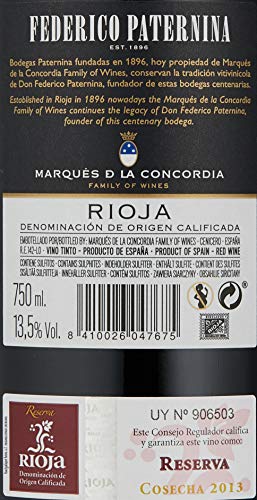 Paternina Reserva D.O. Rioja Vino tinto - 3 botellas x 750 ml - 2250 ml