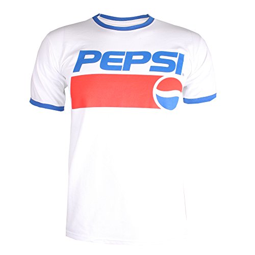 Pepsi 1991 Camiseta, Blanco (Blanco/Royal Wry), L para Hombre