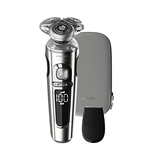 Philips Serie 9000 Prestige SP9820/18 - Afeitadora Eléctrica para Hombre Con Sensor de Densidad de Barba, 3 Modos, Seco o Húmedo con Perfilador de Barba y Funda,Negro