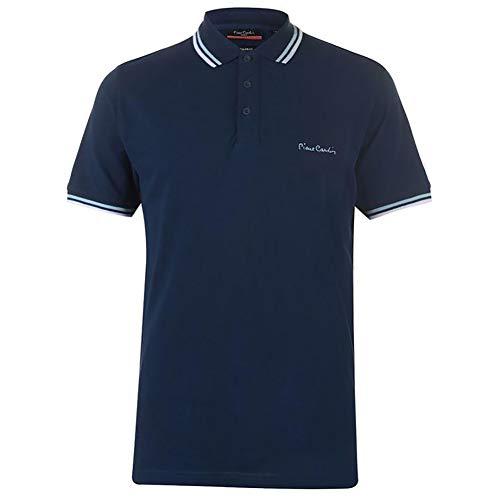 Pierre Cardin - Polo de corte clásico para hombre, con franja en el cuello y las mangas Multicolor azul marino M