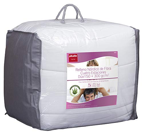 Pikolin Home - Edredón/Relleno nórdico hipoalergénico de fibra Aloe Vera, cuatro estaciones, dúo 150+300gr/m², 240x220cm-Cama 150/160 (Todas las medidas)