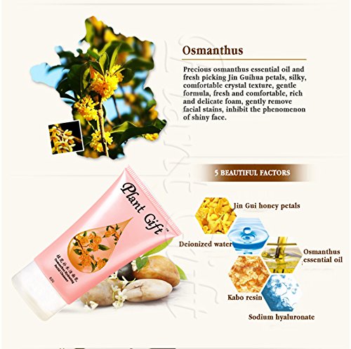 Plant Gift-Limpiador Facial Hidratante Osmanthus-Alivia y refresca, limpia y limpia.-60g/1.93OZ