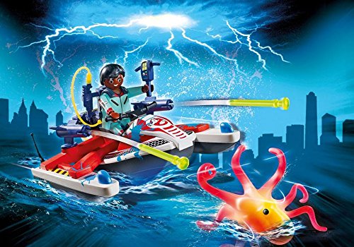 PLAYMOBIL Ghostbusters Zeddemore con Moto de Agua, Flota, a Partir de 6 Años (9387)