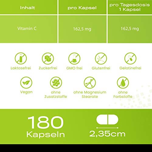 Plusvive - Vitamina C natural con bioflavonoides y matriz de biodisponibilidad, 180 cápsulas