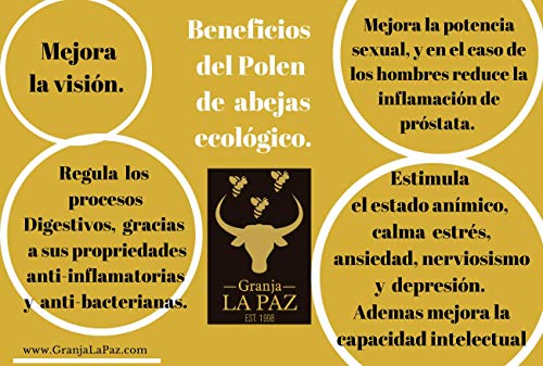 Polen de Abejas Ecológico"Granja La Paz" 250 gr. 100% español orgánico