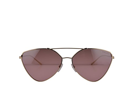 Prada PR51US Gafas de Sol Oro Pálido con Lentes de Espejo Violeta Plateado Degradado 62mm ZVN095 SPR51U PR 51US SPR 51U