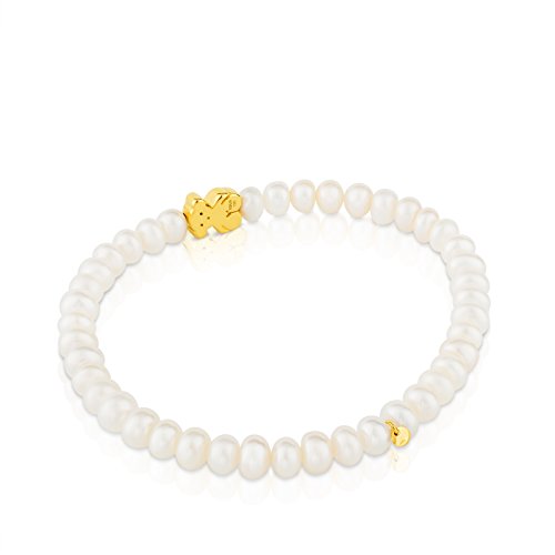 Pulsera elástica TOUS Sweet Dolls en oro amarillo de 18kt y perlas cultivadas de agua dulce