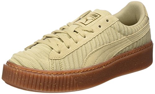 Puma Basket Platform OW, Zapatillas para Mujer, Beige (Safari-Safari-Whisper White), 41 EU