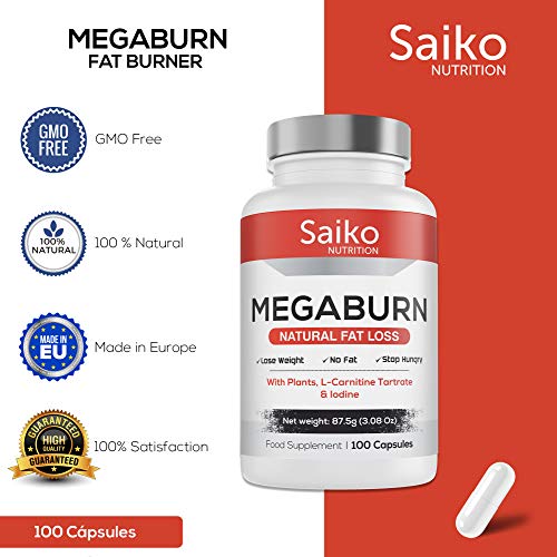 Quemagrasas Potente para Adelgazar, Fat Burner L-Carnitina, Garcinia Cambogia, Diente de león, Estimula el metabolismo, Diurético natural, Mejora el estado de ánimo, Supresor del apetito 100 cápsulas