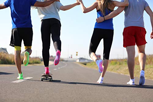 Rainbow Socks - Hombre Mujer Calcetines Antideslizantes de Deporte - 2 Pares - Blanco Negro - Talla 44-46