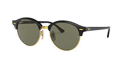 Ray-Ban Clubround Gafas de sol, Black, 51 Unisex-Adulto