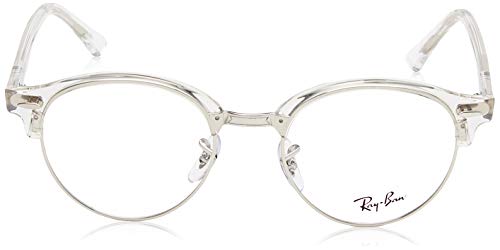 Ray-Ban Clubround, Monturas de Gafas Unisex adulto, Blanco (White Trasparent), 47