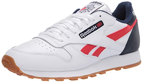 Reebok Classic Leather, Zapatillas Deportivas. para Hombre, Blanco Collegiate Navy Radiant Red, 40 EU