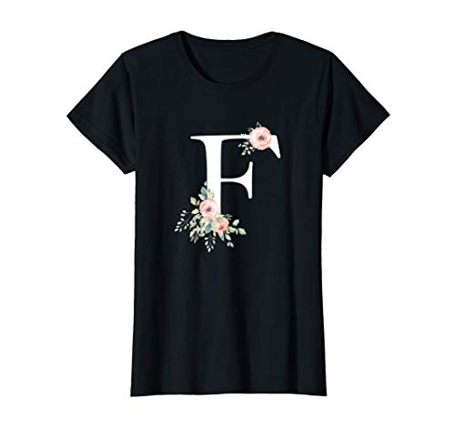 Regalo De Letras Del Abecedario Floral - Nombre Con F Flor Camiseta