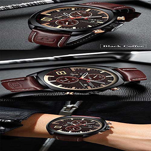 Relojes Deportivos de Hombre de Moda Relojes de Cuarzo analógicos para Hombres Fecha Impermeable Relojes de Pulsera Militares multifunción Reloj de Hombres