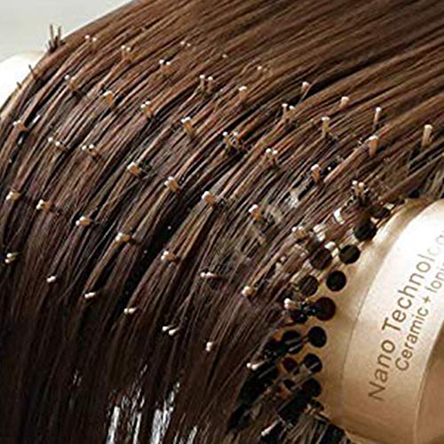 Reuvv Redondo Barril Cepillo de Pelo, Profesional Térmico Cerámica Iónico Redondo Barril Antiestático Cepillo de Pelo con Jabalí Cerdas para Estilismo, Rizado Cepillo de Pelo para Mujer - 45mm