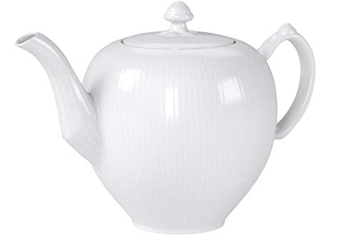 Royal Copenhagen White Fluted Tetera, porcelana, color blanco, 1 L